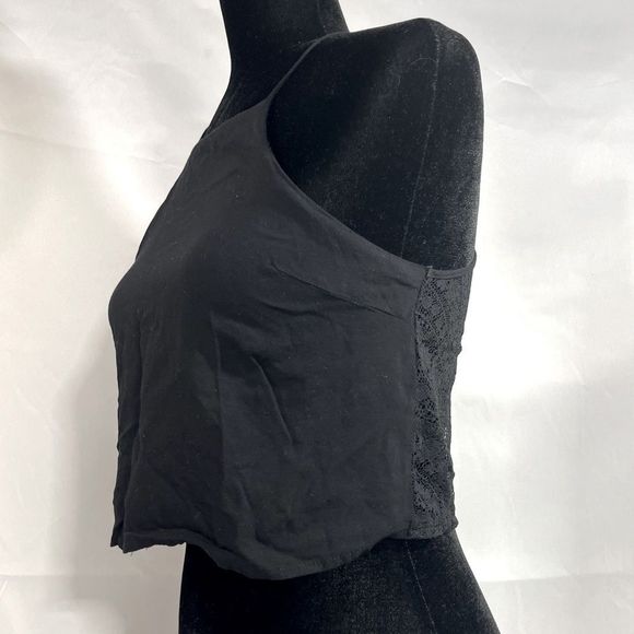 Laced Back Black Crop Top - Picture 6 of 9